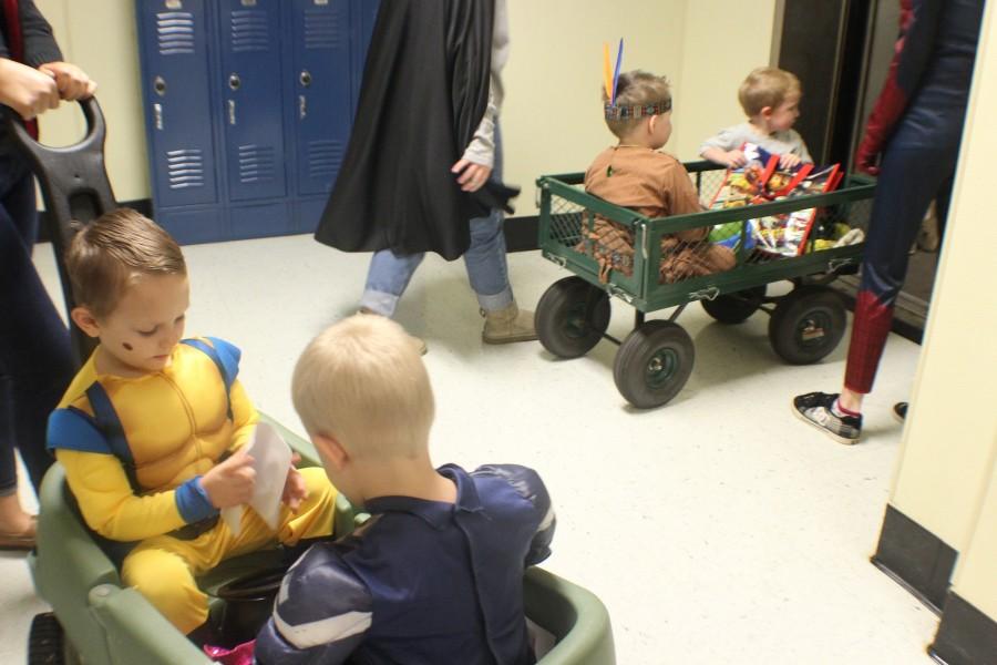 Students in the Early Childhood development class took the kids to and from different classes. The participants showed of their diverse costumes to NC students in the hallways. 