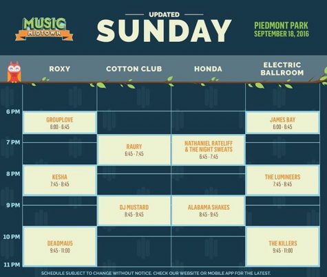 The new schedule for Music Midtown caused many artists to overlap.