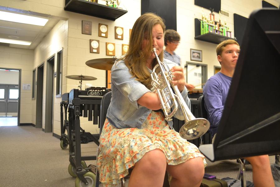 Atkinson, who plays trumpet alongside junior Jack Parker (seen right), showcases her strong talents that led her to the GYSO acceptance.