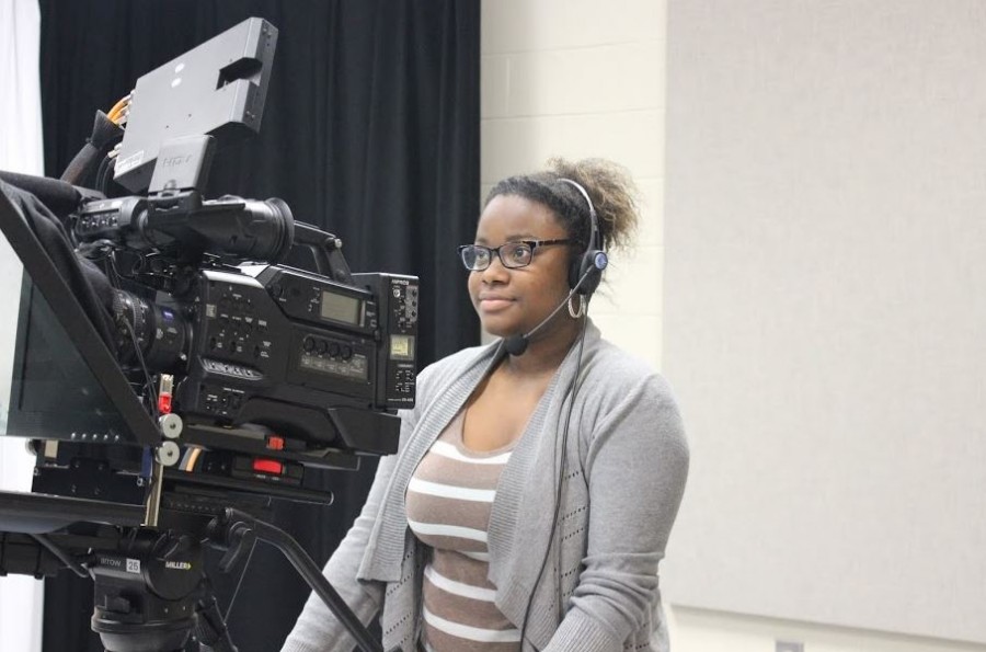 Senior Janice Wheaton eyes a future behind the camera on a television set and perhaps moving up to a documentarian role. Her lofty goals start with a solid foundation in broadcast classes.