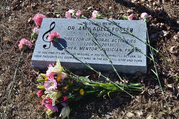 Thoughtfully placed flowers on Dr. Foster’s memorial in remembrance of her. Today marks one year since her passing. 
