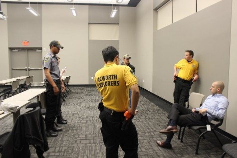 While the upstairs group worked on a different situations, downstairs group got debriefed by Detective St. Onge on their mistakes in the last scenario as well as instructions for the next one.  