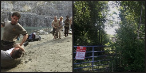 Actual quarry location on the right versus the terrifying portrayal in the show on the left.