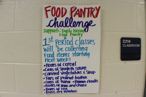The Food Pantry Challenge accepts a multitude of donations, including rice, ramen noodles, and soup.