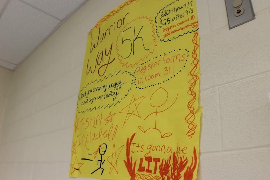Advertisements for the local Warrior Way 5K line the hallways of NC. The race, which funds the NC Cross Country team, will take place on September 19th at the school. Head Coach Sarah Bowling reflects on the event, “I love our Warrior Way because all of the students get very involved. They run the race alongside our community members and do so much volunteering for the event. It’s a great way to take our school into the community and have that community atmosphere.”