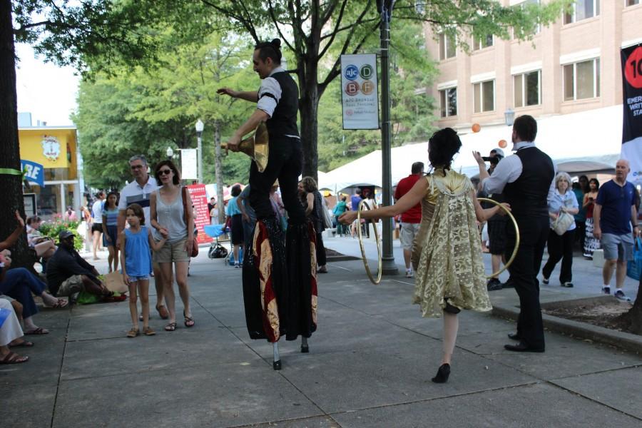 Books were not the only attraction at the festival, with local performers promoting their shows. 