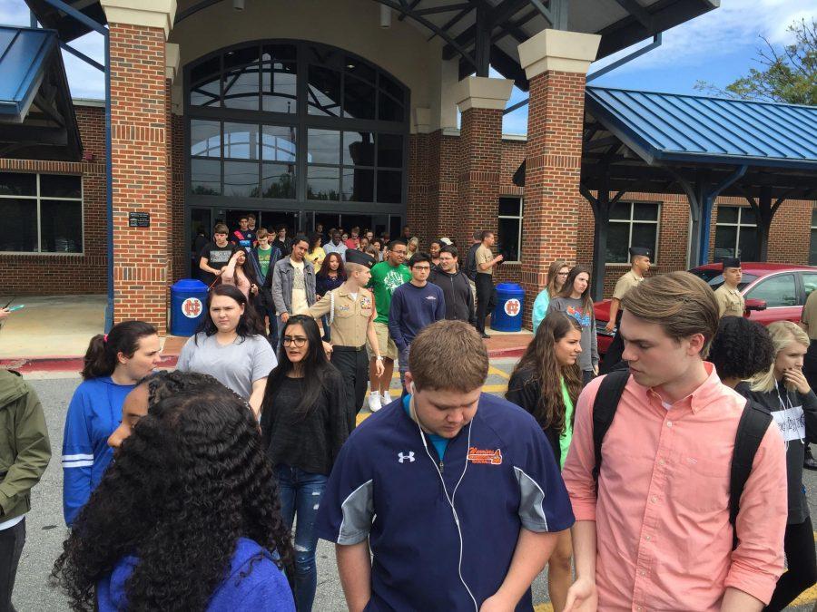 An unexpected fire drill during lunch sent students rushing out of the building. Although everything turned out fine, it made the Friday before prom interesting. 
