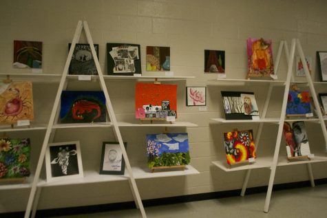 Student artists used their creativity to create masterpieces and provoke emotions from the viewer. The artwork can still be seen down the Fine Arts hall. 