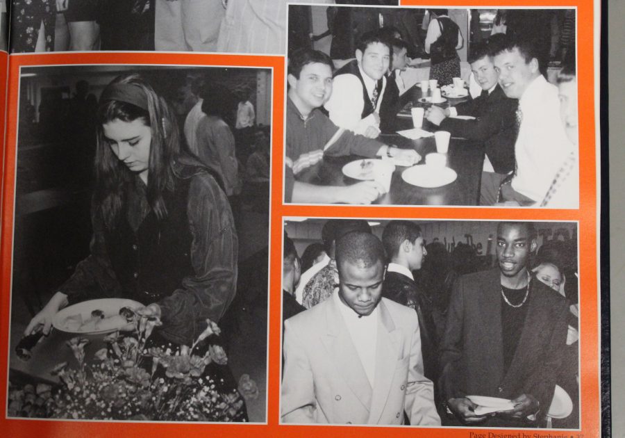 The 1998 NC panorama yearbook features the senior class participating in senior activities. The seniors enjoy food provided by the underclassman and socialize with their friends. This breakfast also announced senior superlatives, like the senior carnival will tomorrow. Make sure to attend the senior class meeting for important graduation information and to receive cap and gowns.