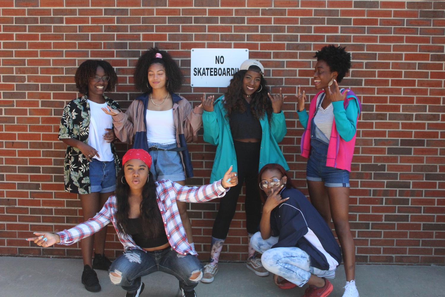 Seniors all over school dress up in colorful windbreakers and flannels for flashback/90’s day to celebrate senior week. With 90s fashion becoming more of a trend, students outfits were similar to an everyday outfit.