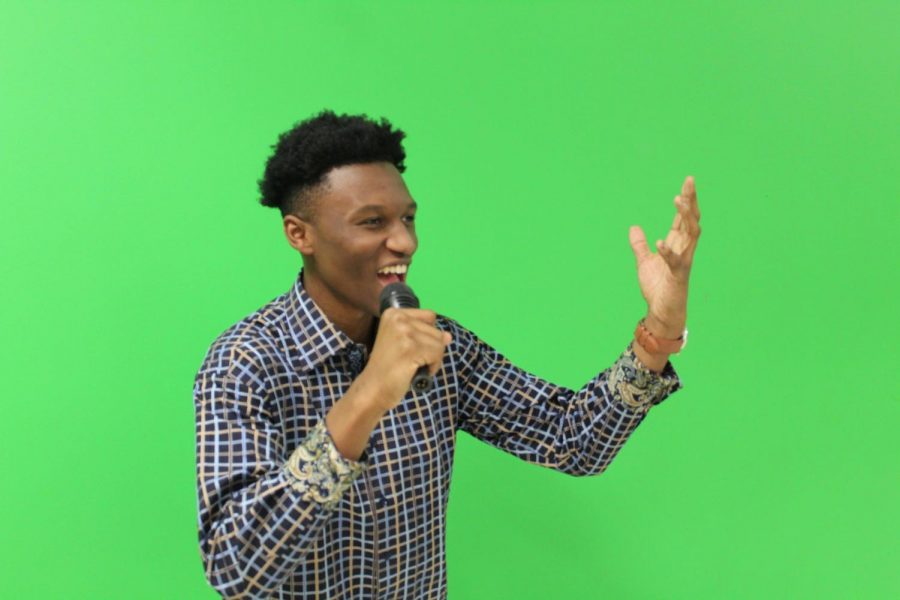 The rumor mill keeps churning, as whispers swirl of a talent scout at NC searching for the next Beyonce. Students around the school excitedly prepare for auditions, utilizing the new theatre and audio/video broadcasting rooms as practice space. Junior Zion Fitch rehearses his audition for his peers. 
