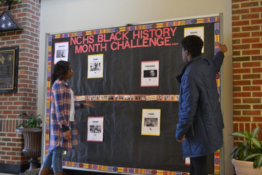 Black Student Union set up a board challenging students to engage and acknowledge Black History Month at NC. Students have the opportunity to shine with artistic and creative skills, representing any black leader in history to show off the month’s meaning and significance. Writing a poem, a song, a video, or even dressing up as a meme, places a spot in the challenge. Tomahawk Today will feature the winning student.