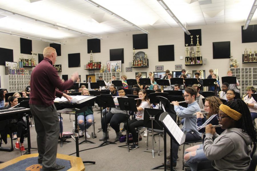 After three days at LGPE, the NC Band continues to hone their musical skills by practicing new music with Director Pannell (seen in red shirt). Though LGPE already came and went, the NC Band still plans to continue with their work; most notably, the band will perform at the Heritage Festival this Friday & Saturday, an event that will see bands and choral groups from across the nation perform in the PAC, and then tour Atlanta.