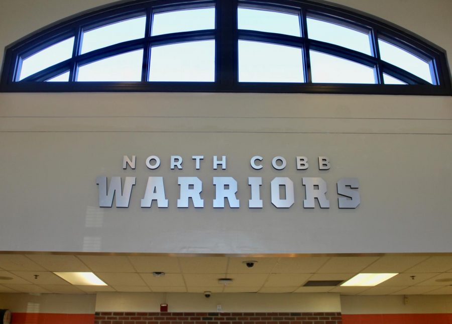 NC welcomes students and visitors with a brand new sign located in the front lobby. As soon as people walk into the school, the shiny sign brightens their day. “The sign adds a modern touch to North Cobb since many things found in this school are outdated,” sophomore Abbey Corley said.