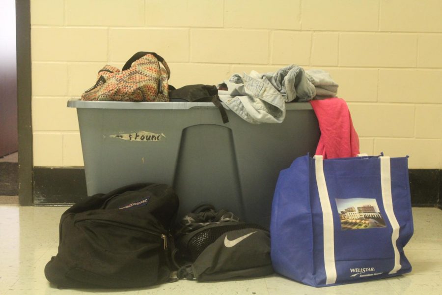 Located in Admin. 1, the NC lost and found contains student items. Later this week, any item not claimed will become a donation item for GoodWill. Students make sure to pick up lost items.