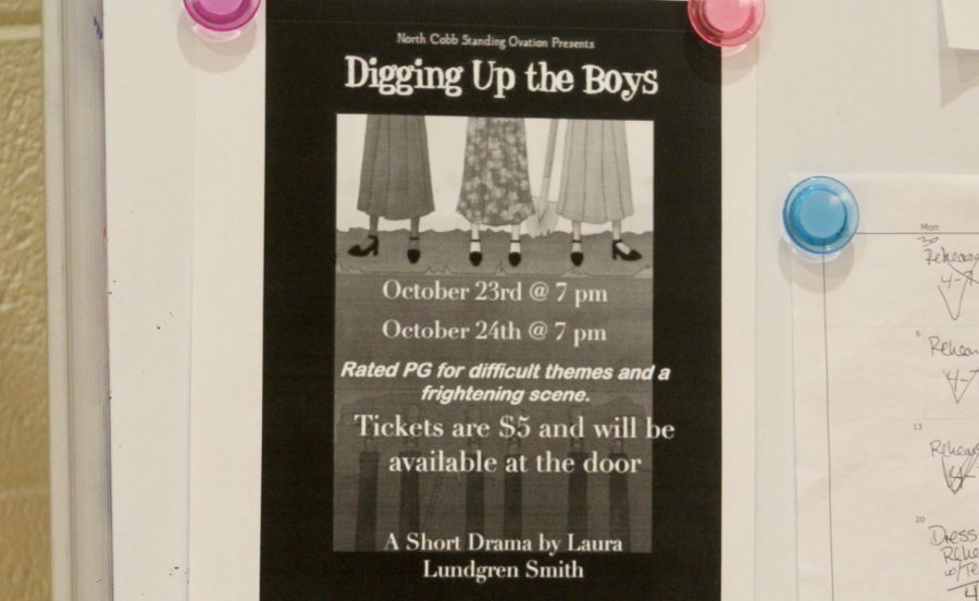 The NC Standing Ovation hosts their One Act show, Digging Up the Boys. One can find the $5 tickets available at the door of the PAC at 7pm today. Dig up some of the boys and enjoy NC’s talented cast and crew while they reenact a short drama by Laura Lundren Smith.