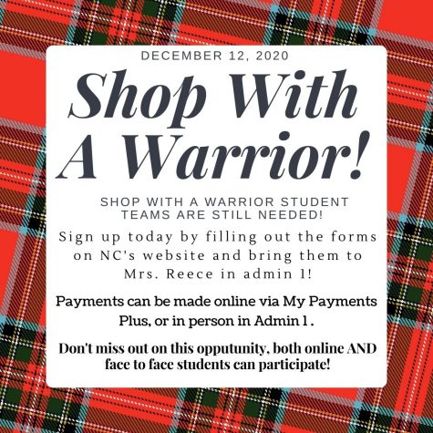 Shop With A Warrior constitutes an ancient tradition that holds a special place in the hearts of NC’s community. This year, SWAW will look different with smaller teams and COVID-19 regulations. NC still needs SWAW student volunteers, sign up and pay today in Admin 1 to take place in this memorable event and foster change within your community.