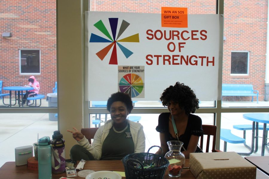 NC’s Sources of Strength hold a booth at B lunch. Students can fill out a paper stating their source of strength and can enter a raffle to win a Sources of Strength pin. Sources of Strength’s program helps students to feel safe when they need a hand to hold during rough times.