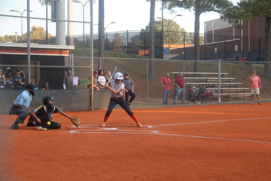 The Lady Warriors pick up their bats and swing to score runs against the Wildcat’s pitching.