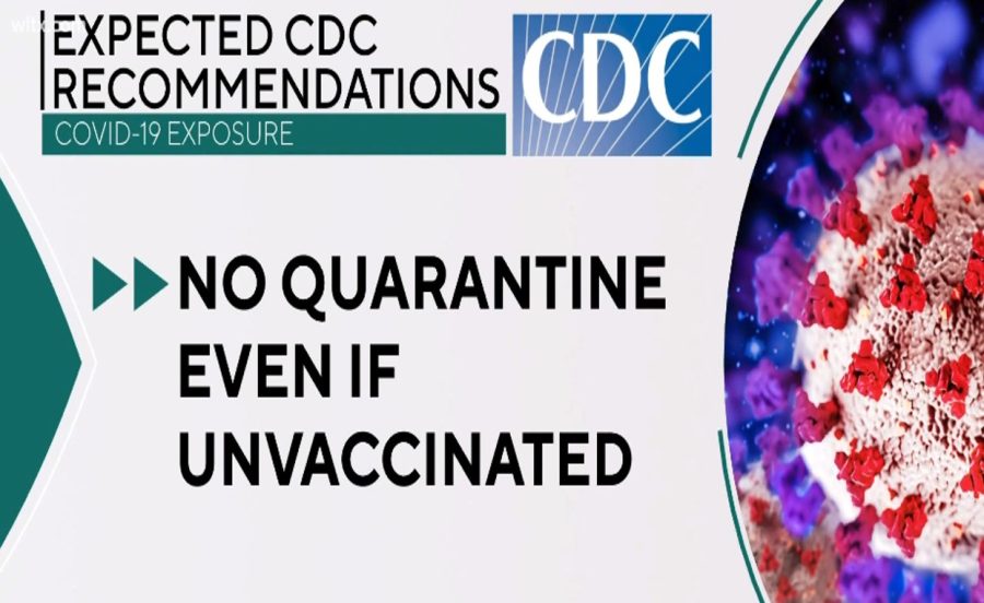 The CDC no longer recommends people quarantine after coming in contact with someone with the COVID-19 virus, even if they did not receive the vaccination. COVID continues to play a factor in everyones lives, and quarantining keeps it under control.  “Allowing students to return to school five days after infection, without proof of negative COVID-19 test, could lead to outbreaks in schools.” Public health researcher Anne Sosin said.
