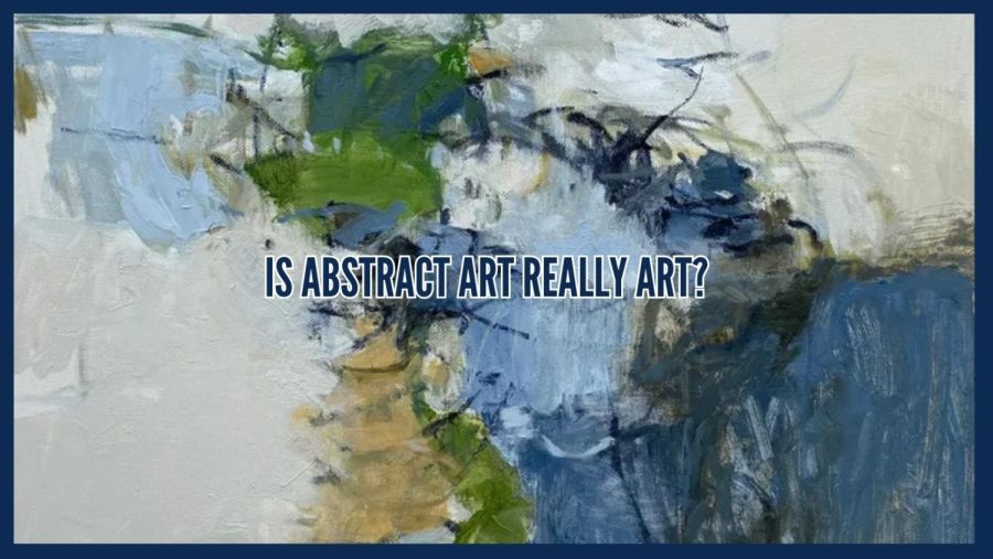 Abstract art: art that does not attempt to represent an accurate depiction or visual reality but instead uses shapes, colors, forms and gestural marks to achieve its effect, means nothing. The art continually claims thousands, when in reality, the art should claim $10.