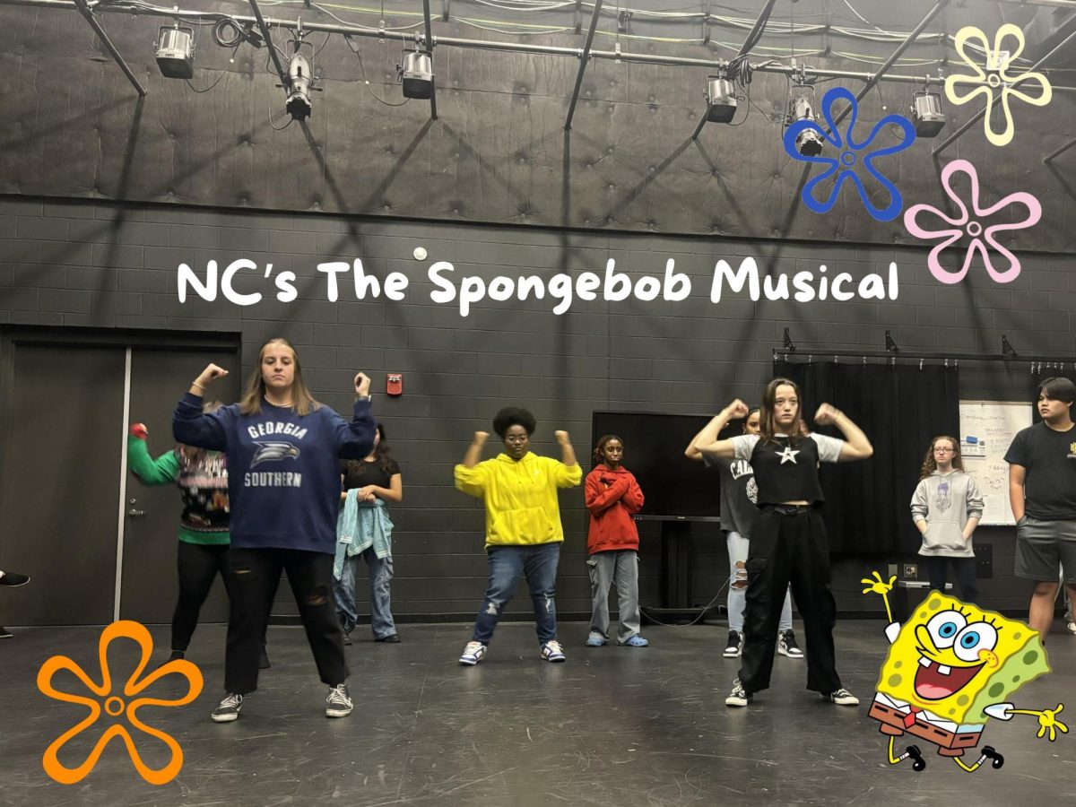 After the recent success in the NC Standing Ovations production of “Play On,” students prepare in excitement for their next show. “The Spongebob Musical: Youth Edition” offers a wide range of characters with distinct personalities, allowing students to find a place in the show. As casted students work toward their performance in late January, they enjoy their hours of practice and team bonding time.
