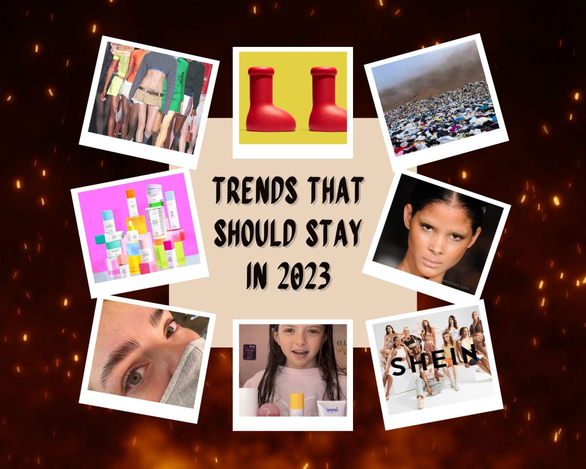 As+the+new+year+moves+into+February%2C+certain+popular+trends+from+last+year+should+stay+in+2023.+These+trends+brought+different+opinions%2C+especially+on+fashion+and+beauty+standards.+As+2024+begins%2C+unique+aspects+of+these+trends+belong+in+the+past+such+as+specific+statement+pieces+and+creative+eyebrow+techniques.+%0A