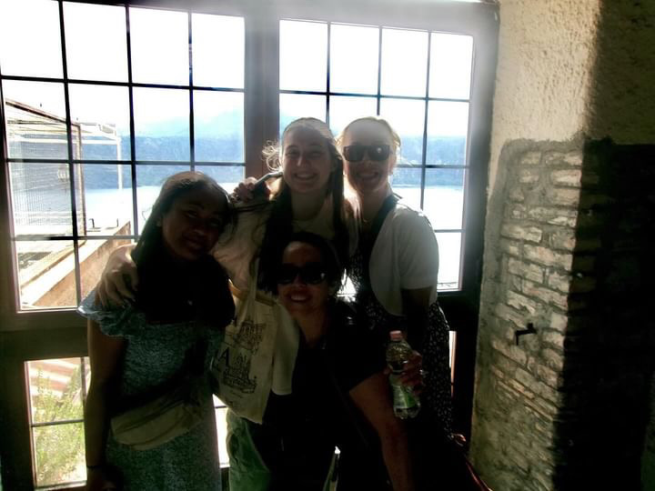 Verdeflor and Moore with Assistant Magnet Coordinator Dr. Elizabeth Jamison and Spanish teacher Mrs. Brenda Garcia in Castel Gandolfo in Lazio, Italy.