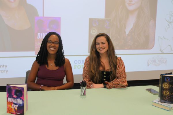 Bibliomaniacs and book writers: Jill Tew and Rebecca Ross visit North Cobb Regional Library