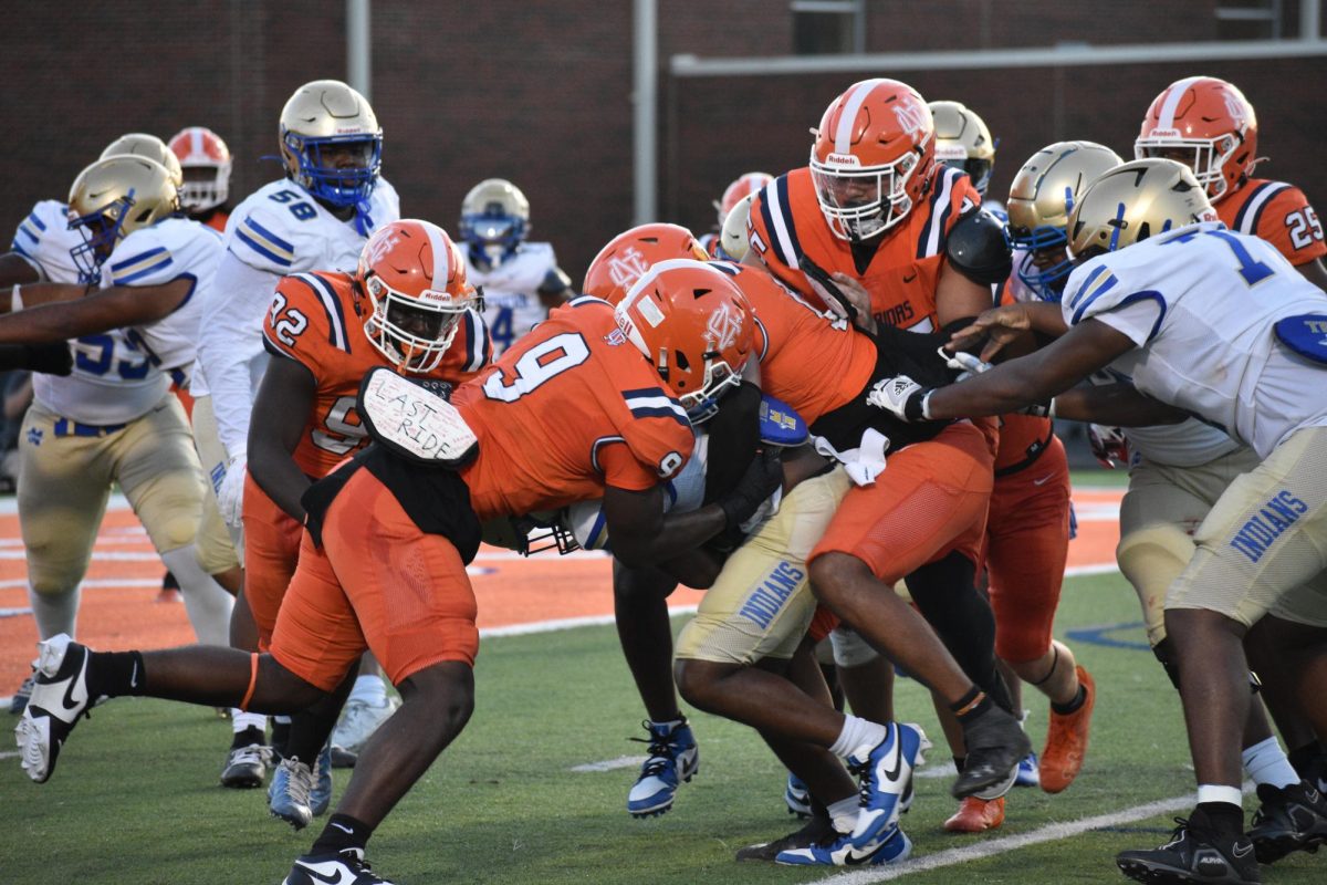 The first football game of the season featured NC versus the McEachern High School Indians. Students showed up in camouflage, filling the NC student section as coaches and players rallied on the field for preparation against their opponents. NC students, faculty and marching band came out to support the Warriors in their nail-biting victory.