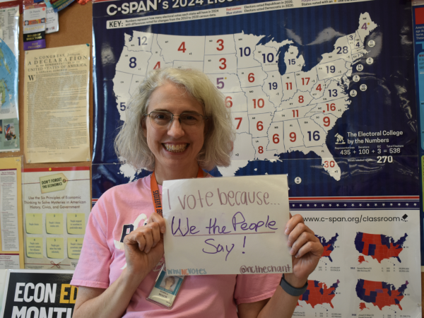 During an election season, several Americans recall the extensive history — and conflict — with how voting has operated. The vast and often frustrating methods of voting used in decades past can allow modern citizens to appreciate the current methods in place, while also remembering the fond memories that occurred on the civic struggle bus. For Advanced Placement (AP) Macroeconomics and honors government and economics teacher Dr. Pamela Roach, her knowledge and lived experiences of different voting eras allow her to cherish her civic duty, and teach her students to do the same.  Although it may not be the most efficacious, I think voting is one act of political participation. You [can] write and email your elected representative, whether it's at the local state or national level. [That] has a place in democracy because how else will those elected officials know what we, the people, want? ‘We the people’ is a powerful phrase, and no one takes the time to actually go and let their voice be heard by these individuals. So yeah, your voice matters,” Roach said. 