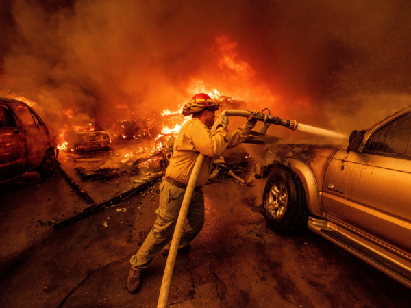 An orange sky: Devastating fires burn in Los Angeles