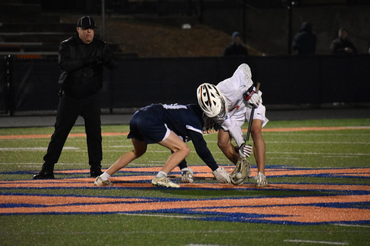 After a 9-1 win against the Midtown High School Knights (4-3) the NC varsity boys lacrosse team (7-0) faced the Marietta High School Blue Devils Wednesday, March 5 at 7:30 p.m. Amid the fluctuating rain and heavy winds, the Warriors won 14-13 after long periods of impressive passes and blocks. Cherishing their undefeated streak, the Warriors hope to continue the season with victorious matches and undeniable team spirit.
